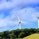 Wind power plant in the mountains