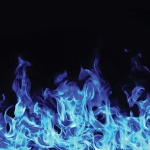 burning fire flame on black background