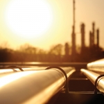 golden steel pipe network in crude oil refinery