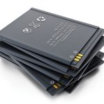 Spare smartphone lithium ion battery. 3D illustration