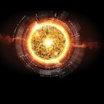 Futuristic graphic user interface head up display screen with di