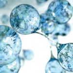 3d molecules of water concept background