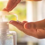 Hand washing with alcohol gel to eliminate bacteria and viruses