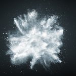 Abstract design of white powder snow cloud