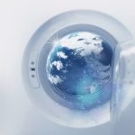 Earth On Glass Of Washing Machine