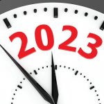 Clock dial with number 2023