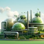 Green Hydrogen factory concept. Generative AI