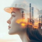 Double exposition. Future building construction engineering proj