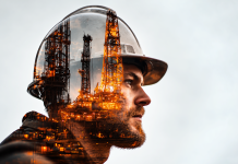 Reindustrialising Britain: why the chemical supply chain must be part of the plan Industrial engineer with chemical plant overlay, symbolising Britain’s manufacturing and supply chain future