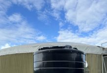 Tuffa chemical storage tank at Stowell Farms, supporting safe ferric chloride storage and improved biogas production