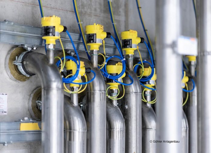 VEGA vibrating level switches installed on industrial pipework for reliable level detection and process safety VEGA vibrating level switches installed on industrial pipework for reliable level detection and process safety